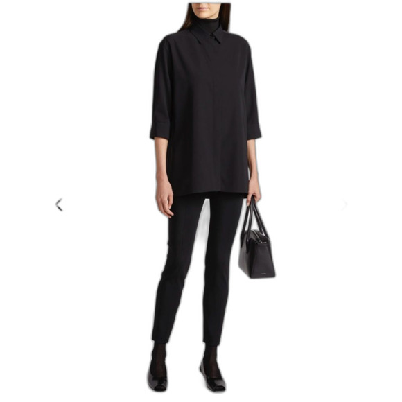 The Row Pants - The Row Slim Skinny Ponte Flat Front Black Pants XS